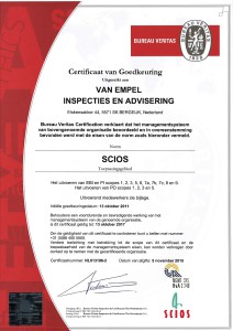 SCIOS Certificaat - Van Empel Inspecties en Advisering